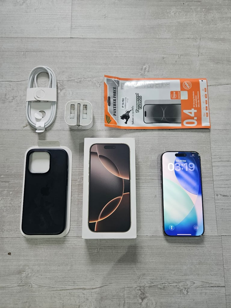 image for Like New Iphone 16 Pro 5G Bundle 92% Batt 128GB Unlocked Desert Warranty