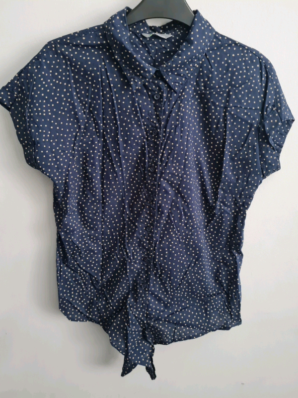image for Navy Top with beige spots