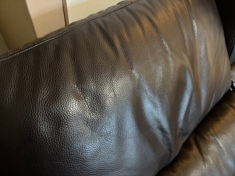 3 Seater Leather Power Recliner Sofa and Footstool Chaise/Corner