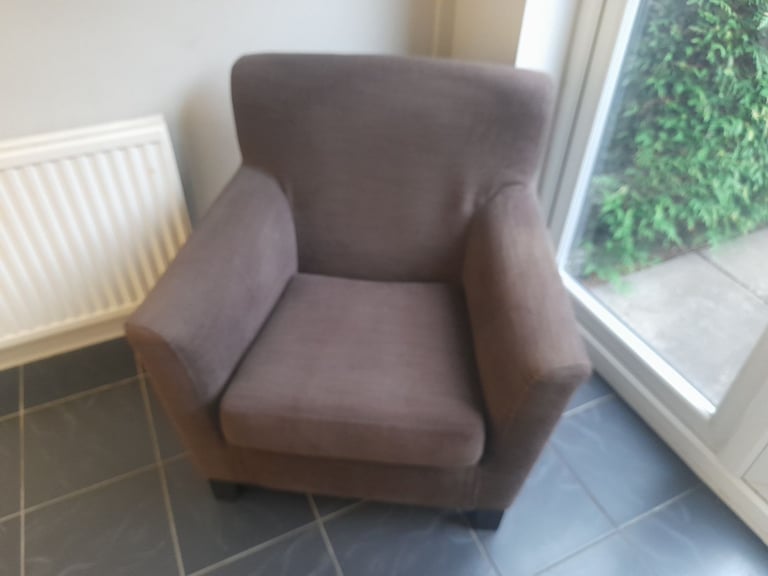 image for Large Ikea EKENAS Dark Brown Fabric Armchair . REDUCED FQS . 
