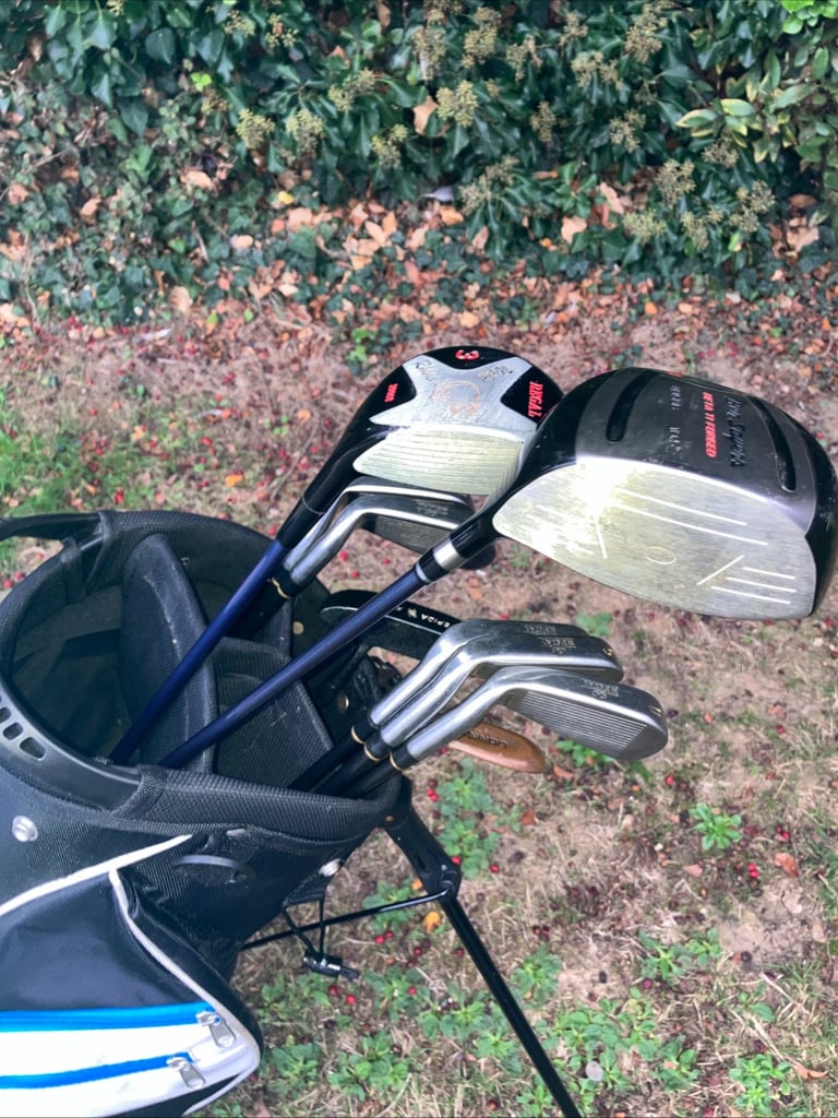 Men’s Golf Clubs Driver 3 Wood Regal 4-9 Iron Set Pw Wedge Putter Stand Bag 