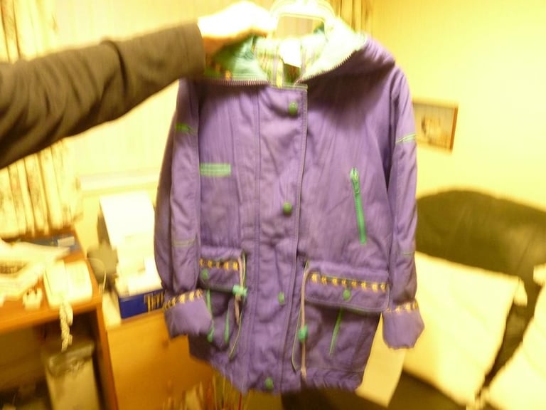 image for Girl's warm anorak/jacket with hood, 8-10 yrs approx.