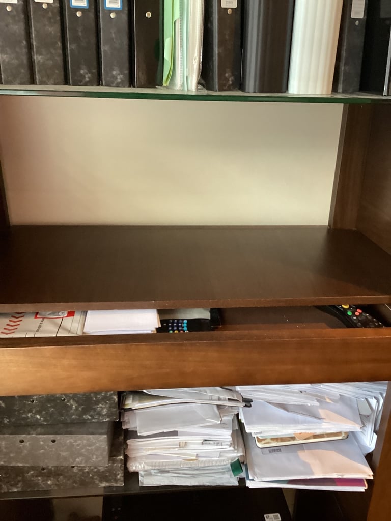 Matching Large walnut Display shelf & Side Table / coffee table 