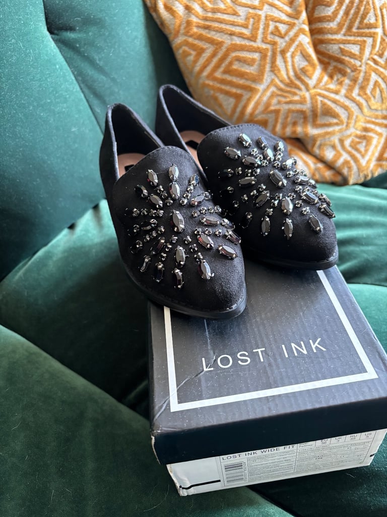 image for Size 3 women’s beaded black shoes BNIB