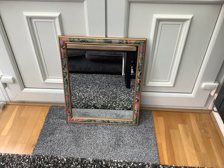 image for Multicoloured framed mirror 23 in x 19in, excellent condition.