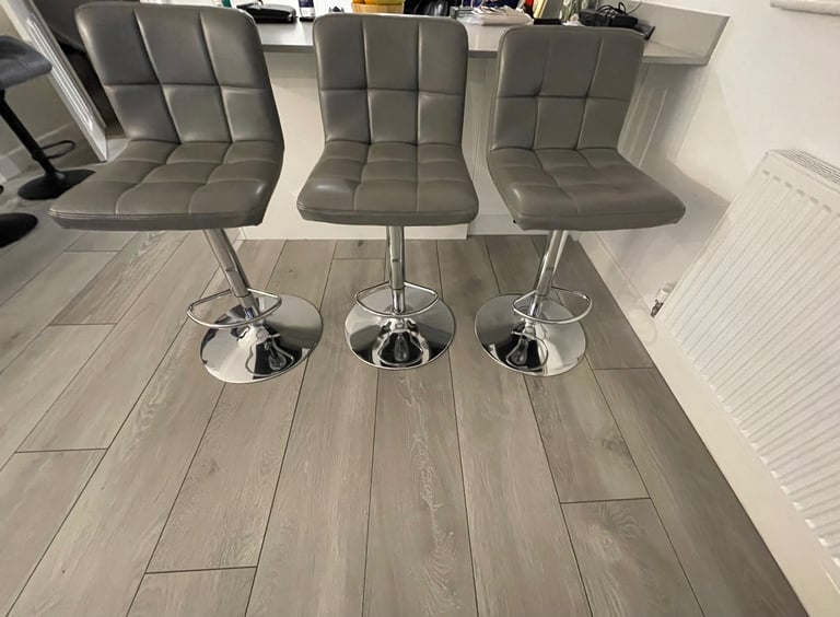 image for 3 Grey Bar Stools 