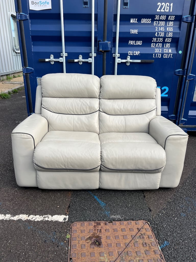 image for Lazboy grey leather sofa