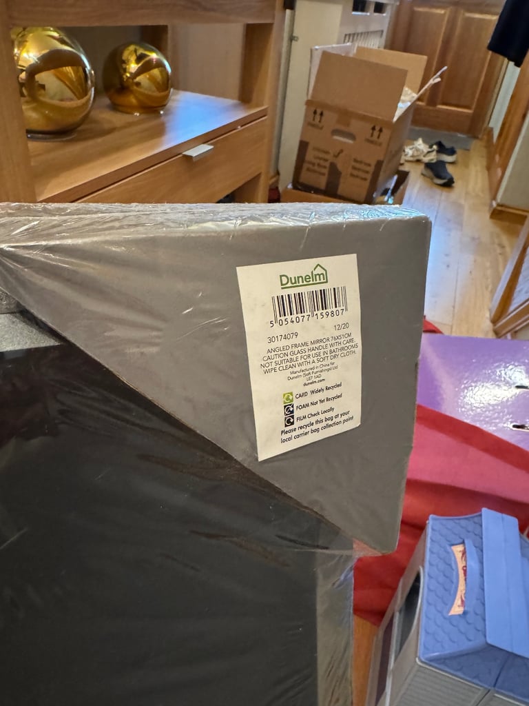 Dunelm angled frame mirror x2 - silver glass - can also be sold separately 
