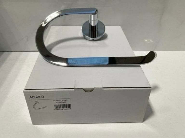 image for BN High Quality Chrome Towel Rings RRP £45