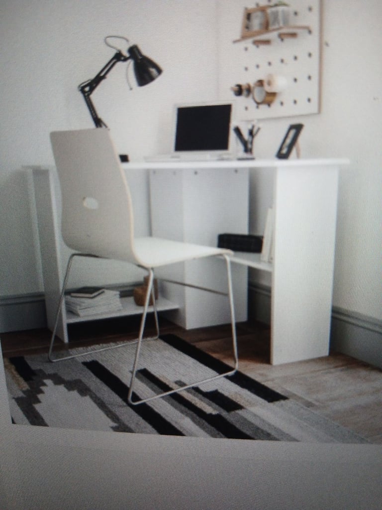 White Corner Desk with shelves