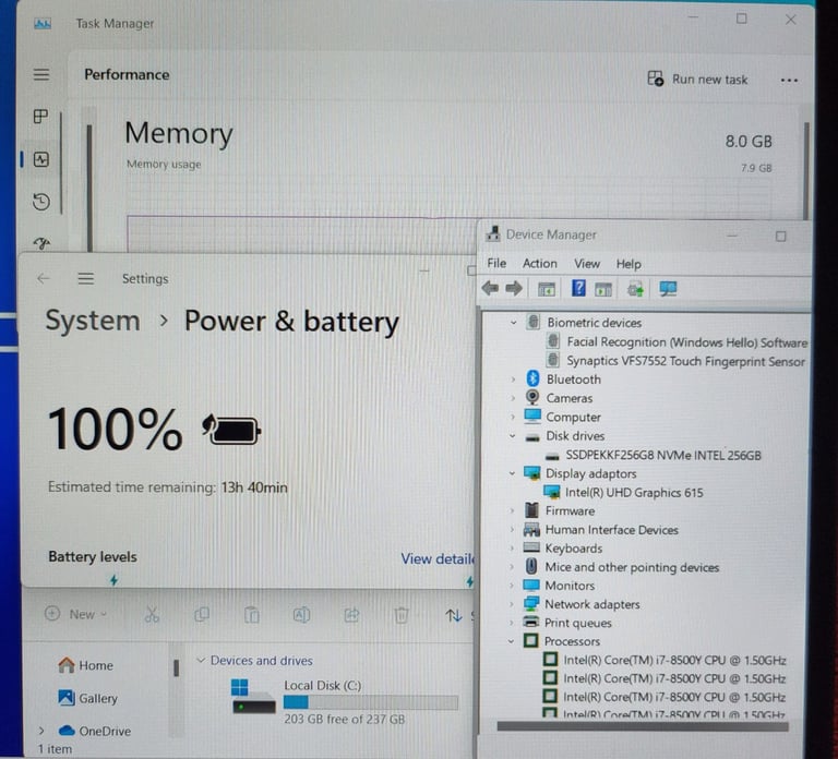 ❤️ Dell XPS 13 9365 2-in-1 Convertible 360 13.3” Touchscreen i7-8500 8GB RAM 256GB SSD Laptop Tablet