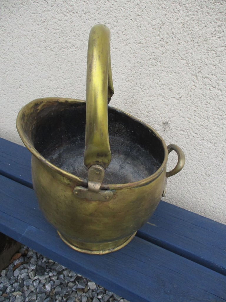 image for Vintage brass coal bucket