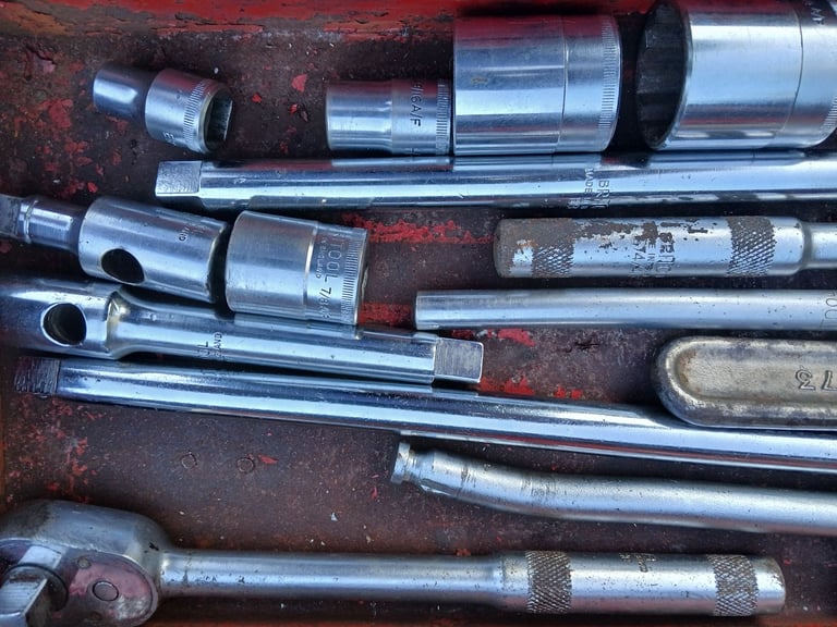 Vintage Britool  1/2 Drive Mixed Sockets and Spanners.