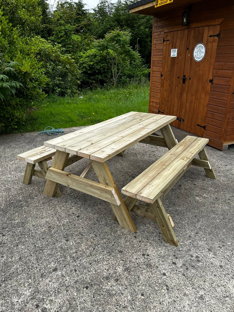 image for 6ft Picnic Table With Removable Benches
