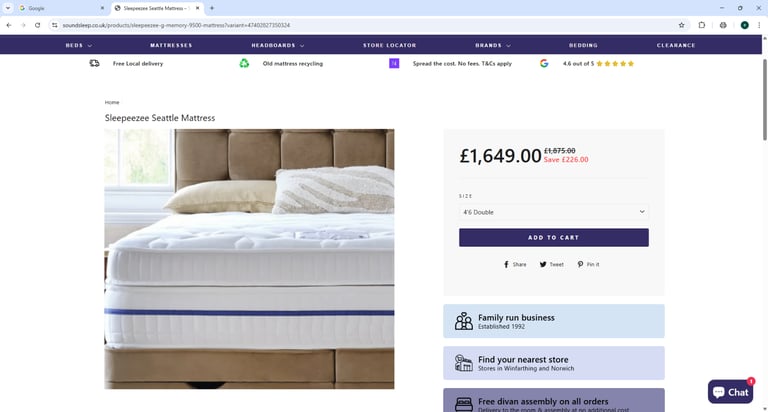 Half price new double mattress good quality