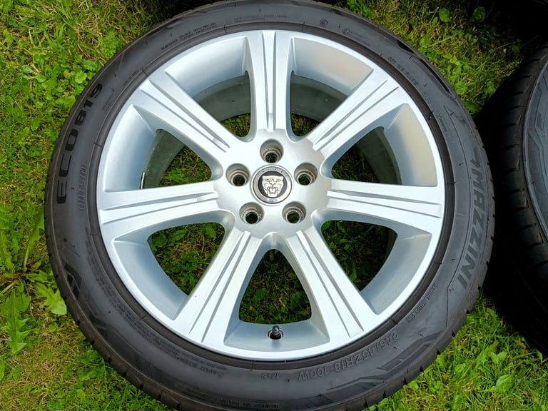 18" JAGUAR ALLOYS 5x108 WHEELS GREAT TYRES XF XE XJ XK