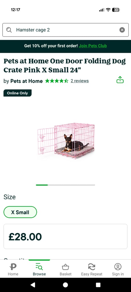 Pink XS Dog Cage / Crate NEW