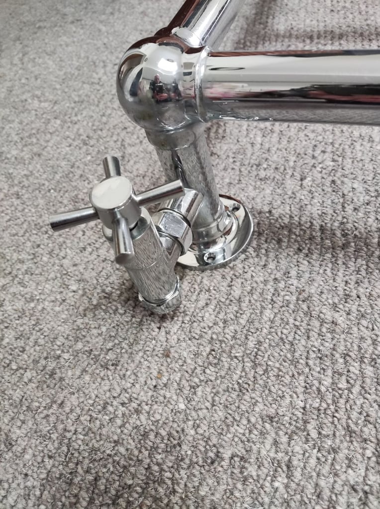 Chrome on Brass vintage style towel radiator.