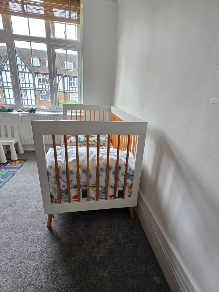Maya cot bed from OBaby. White colour. 