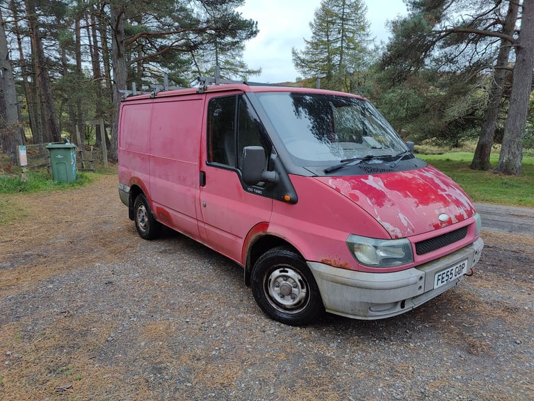 2005 Red Ford Transit - Needs welding, drives fine, low mileage (81K)