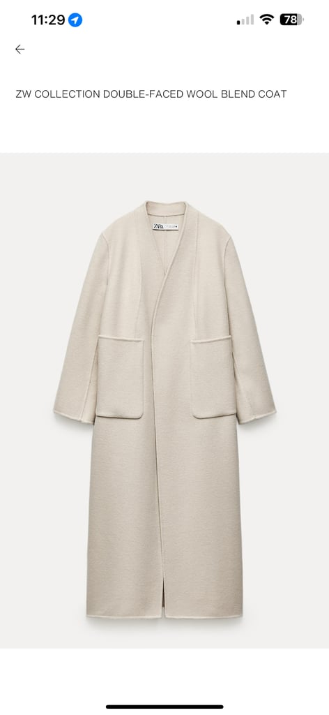 image for Zara double faced wool blend coat 