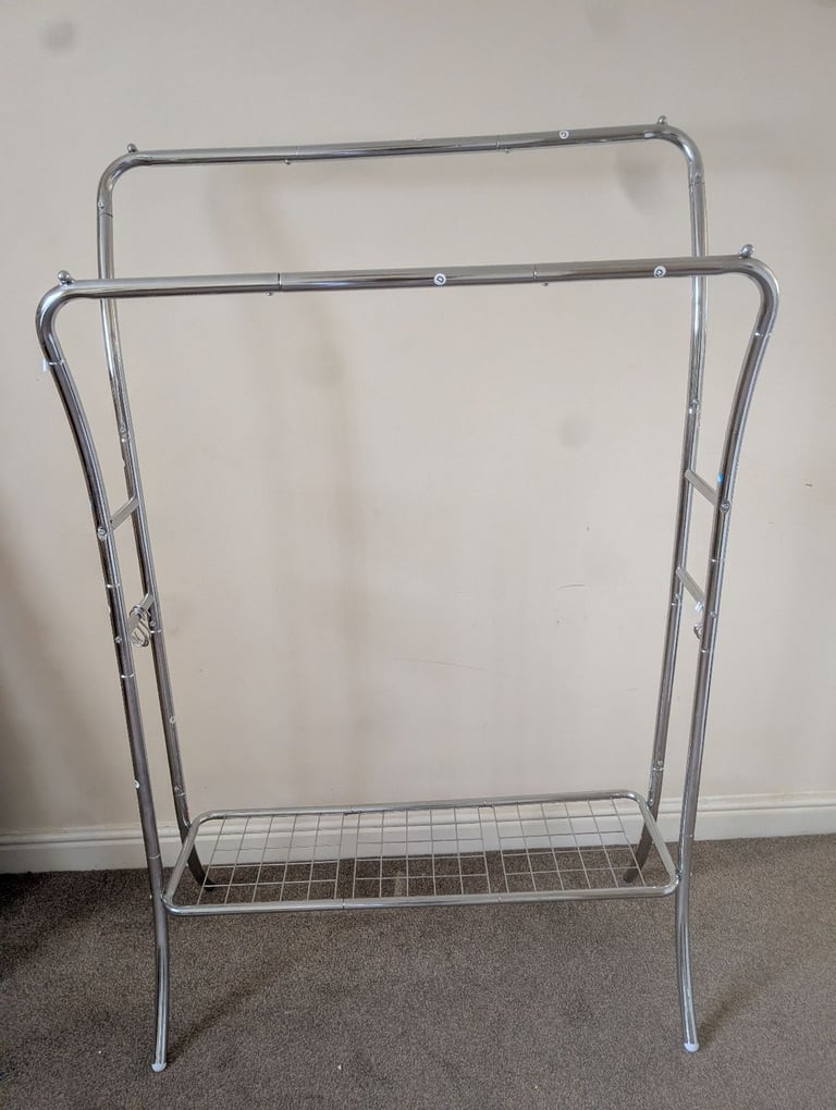image for Clothes Rail Double Rack Six Hooks Clothing Storage