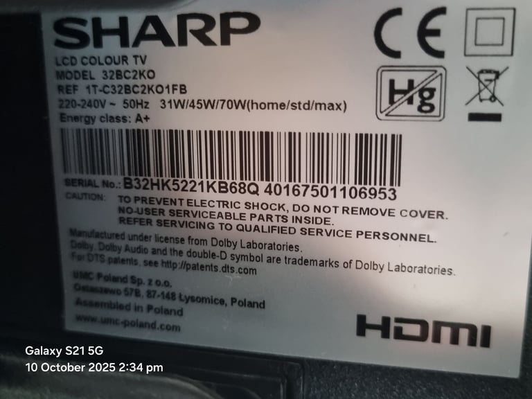SHARP- smart tv- 32 inches