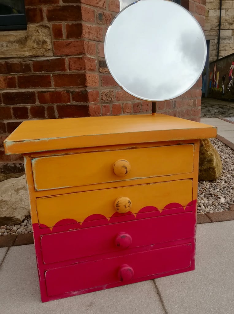 image for Little boho colour clash vintage children's dressing table