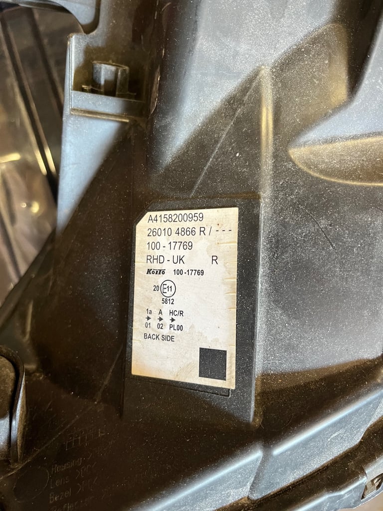 Mercedes Citan driver headlamp