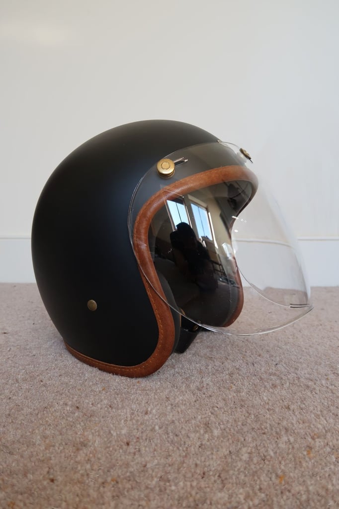 Hedon Hedonist Open Face Motorcycle Helmet with Detachable Clear Visor Size Medium