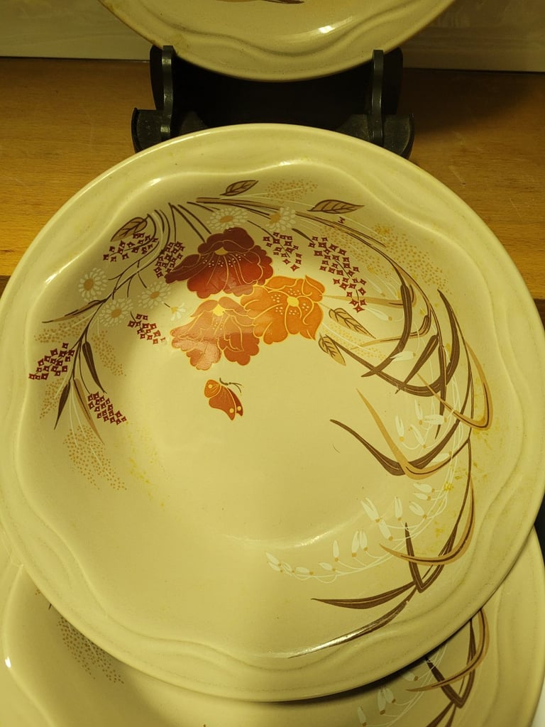 6 X  Poole Pottery Ceramic Kismet Design Soup Dessert Bowls  18cm (L)