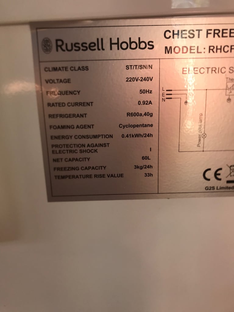 Russell hobs chest freezer nearly new condition £50