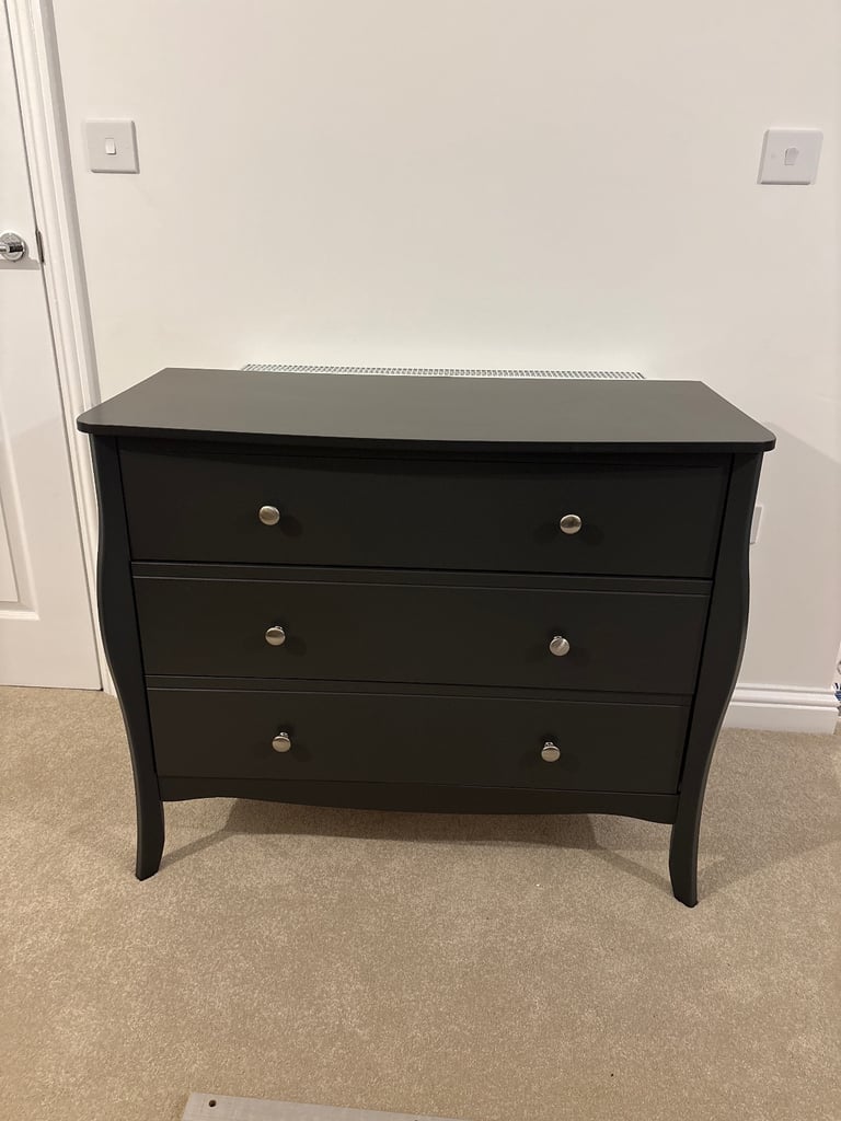 image for Aalia 3 Drawer 96.5Cm W Chest of Drawers Black
