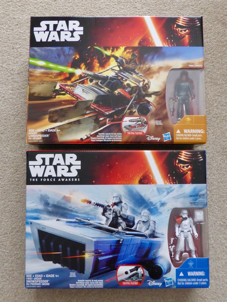 image for STAR WARS FIGURES VEHICLES SNOWTROOPER SNOWSPEEDER + FINN LANDSPEEDER BRAND NEW IN BOXES £13 EACH