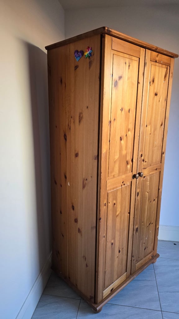 image for Double Door Pinewood Wardrobe 