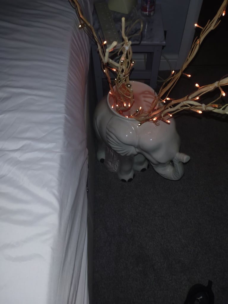 Elephant china with 5 twig sticks with lights pick up only 