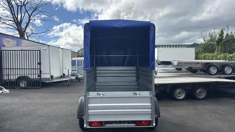 BRAND NEW 5ft x 4ft SINGLE AXLE DOUBLE BROADSIDE TRAILER WITH 80CM FRAME AND COVER 750KG