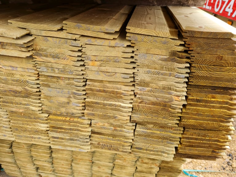Tanalised Shiplap Timber Cladding (12mm x 120mm) (Coverage 112mm) in