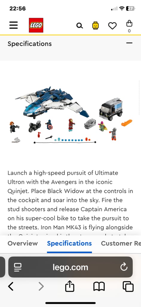 BRAND NEW AND SEALED LEGO Marvel The Avengers Quinjet City Chase 76032