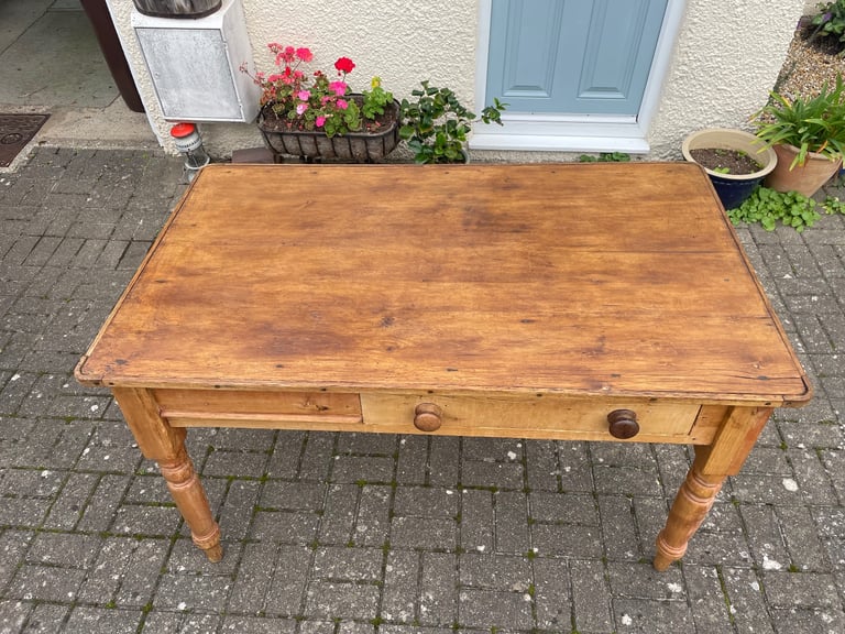 Antique Pine Kitchen Table 