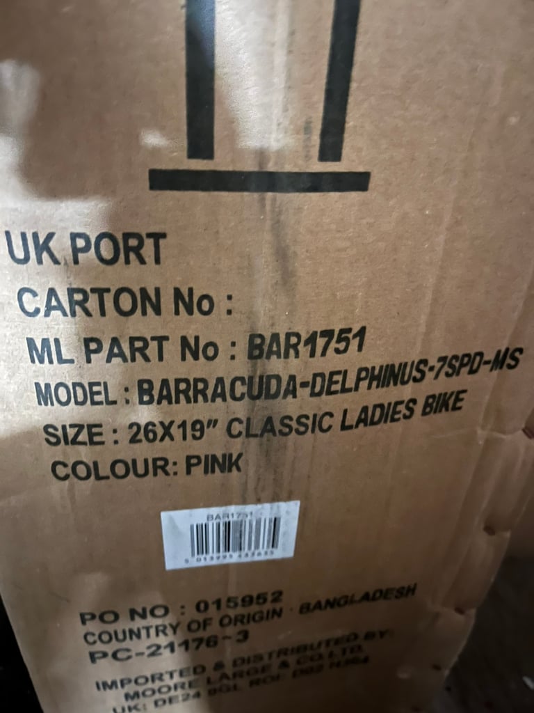 BARRACUDA DELPHINUS LADIES 7 Speed: PINK, SIZE: 19 New & Boxed
