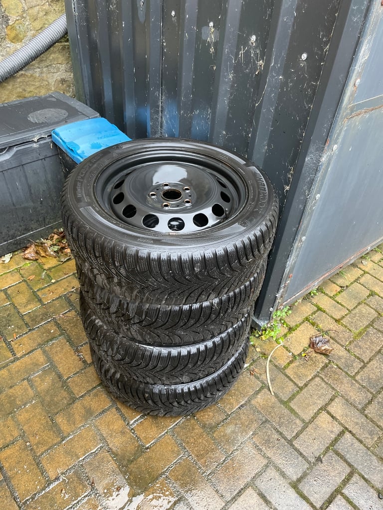 Volkswagen steel wheels 5x112 pcd 205/55/16 hankook winter tyres 