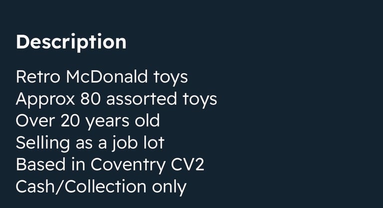 Approx 80 retro McDonald toys