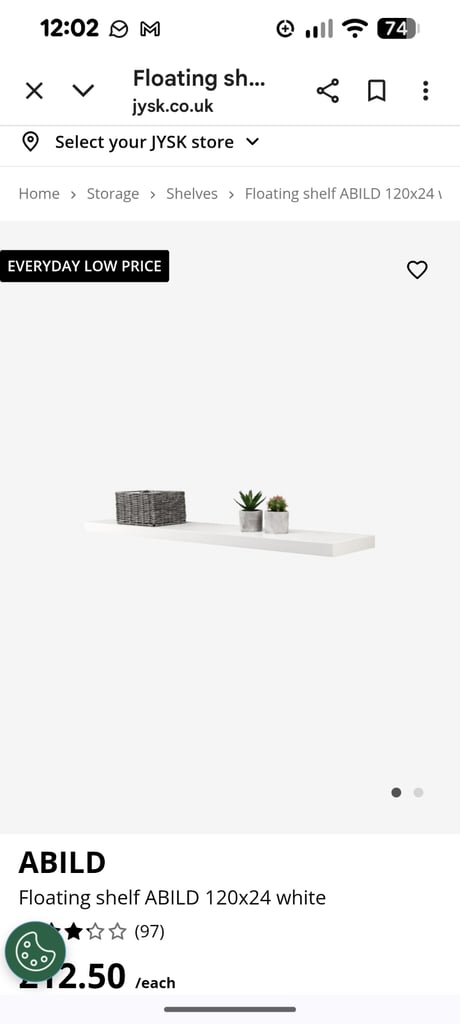 2 x floating shelves 