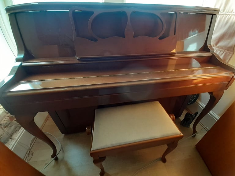 Knight K10 rare Chippendale Upright Piano beautiful *matching stool + free 1st tuning*