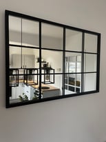 Black grid mirror 60cm x 90cm