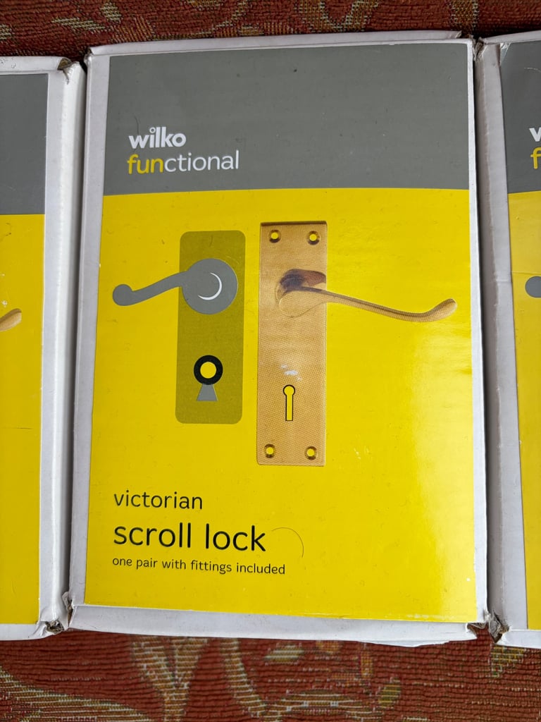 3 pairs of Victorian scroll lock 