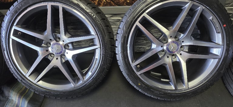 Mercedes Genuine AMG 19 alloy wheels + 4 x tyres 245 40 19 / 275 35 19 All Season