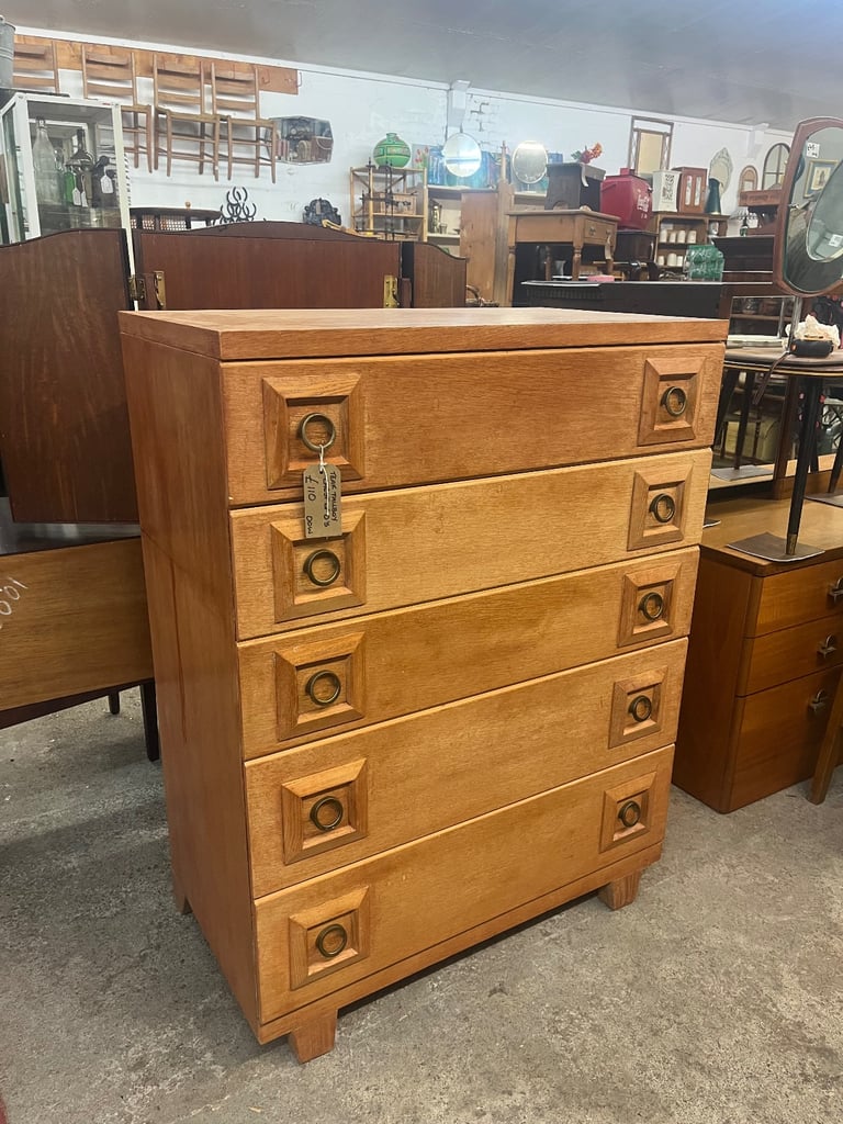 image for Teak mid century Tallboy chest of drawers 