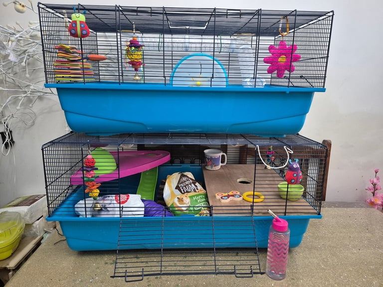 Double tier hamster cage